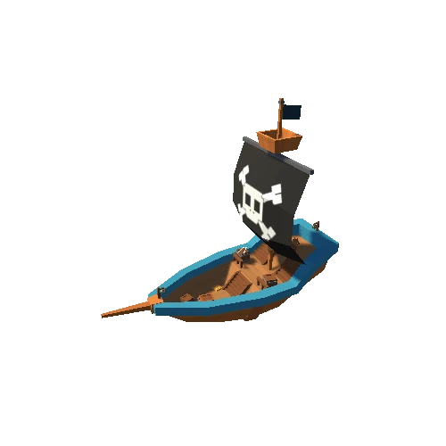 Pirate Ship 03 Skeleton A Blue